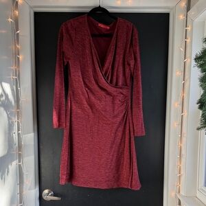 Prana Maroon Long Sleeve Dress